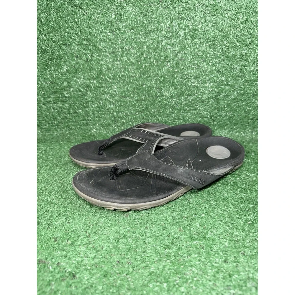 Vionic Vibram Sandals Men's Size 8 Bryce Slides Orthopedic Black Walking Comfort